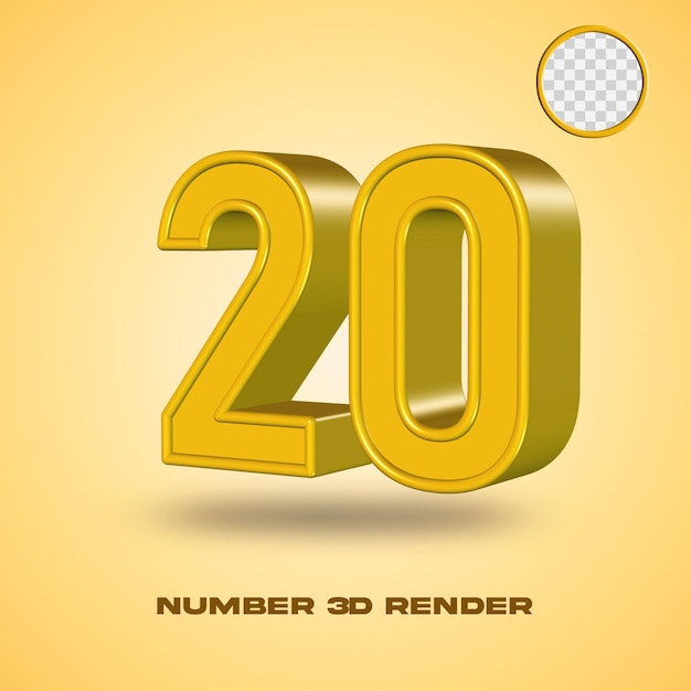 Premium PSD | Number 3d render