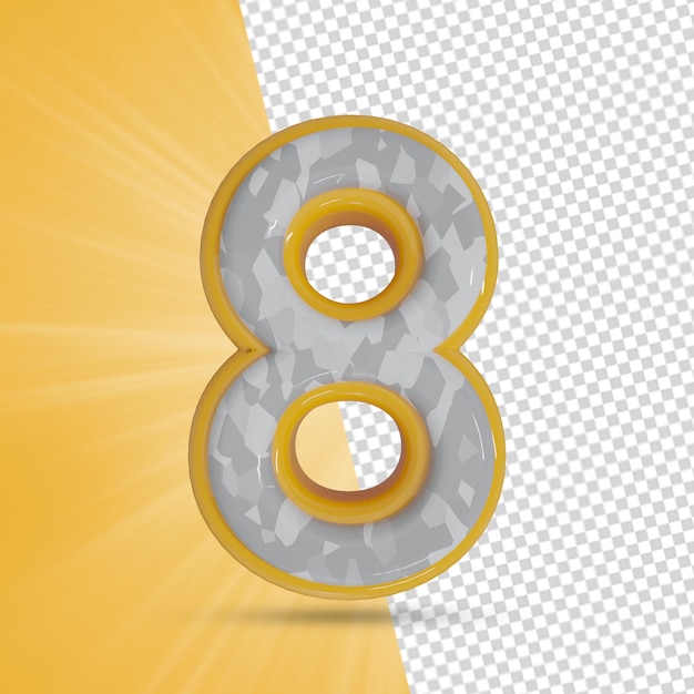 Number  3d rendering isolated