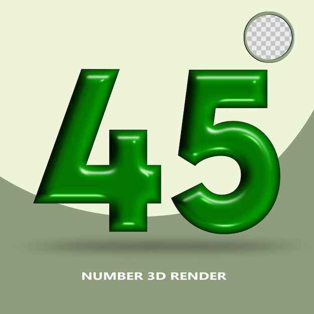 Un numero di rendering 3d con una pallina da golf in background.