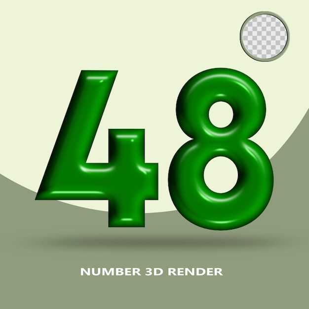 A number 3d rendering with a golf ball in the background.