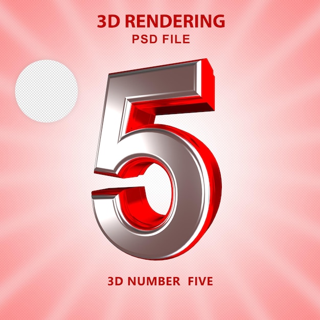 Number 3d rendering