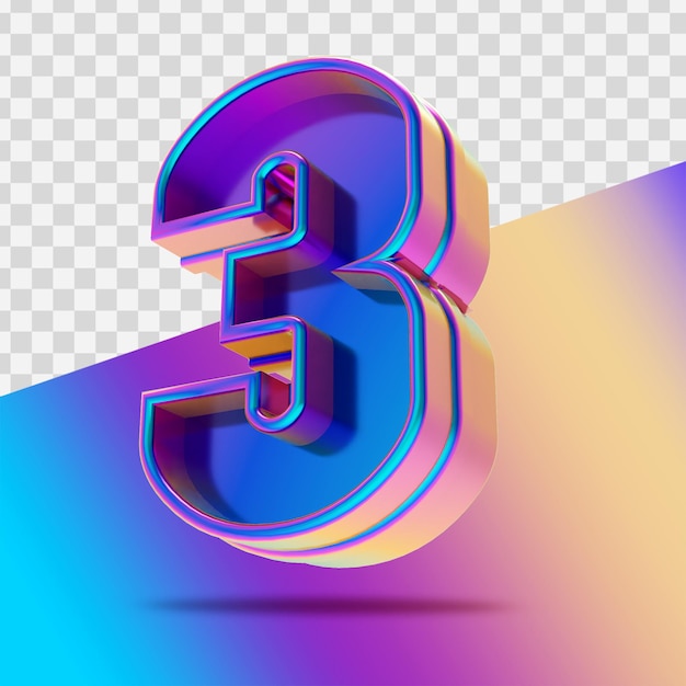 Number 3d rendering