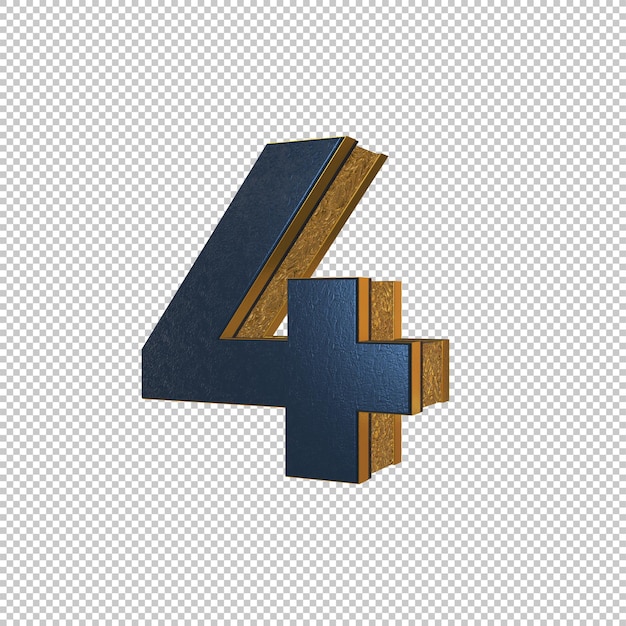 Number 4 3d render