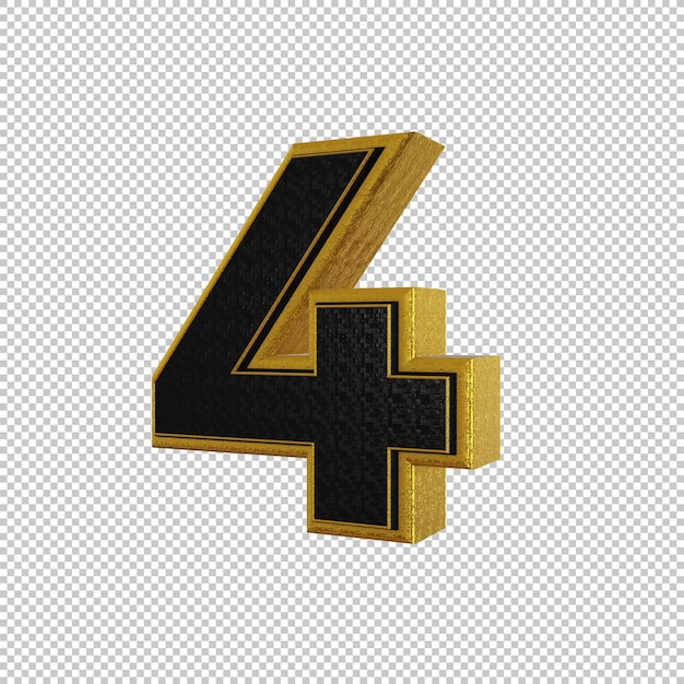 Number 4 3d render