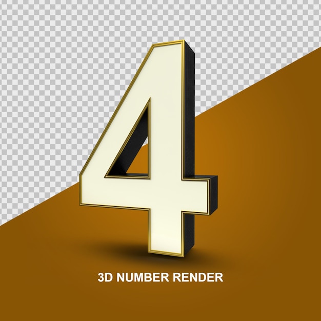 Number 4 3D render