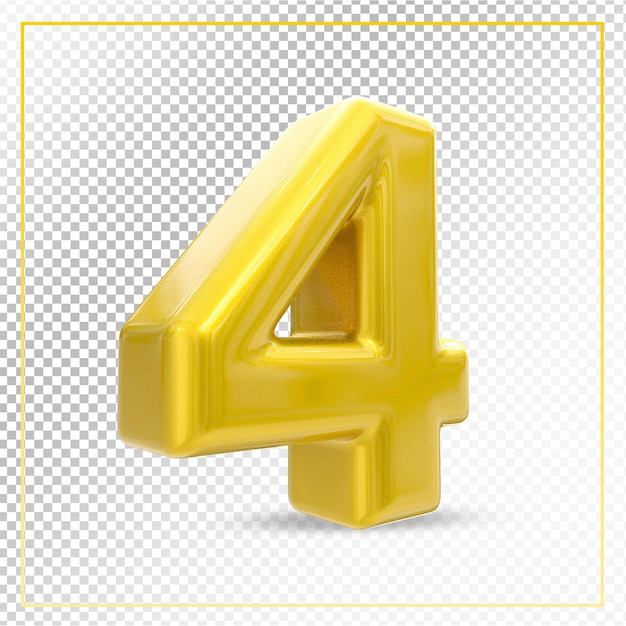 number 4 gold 3d