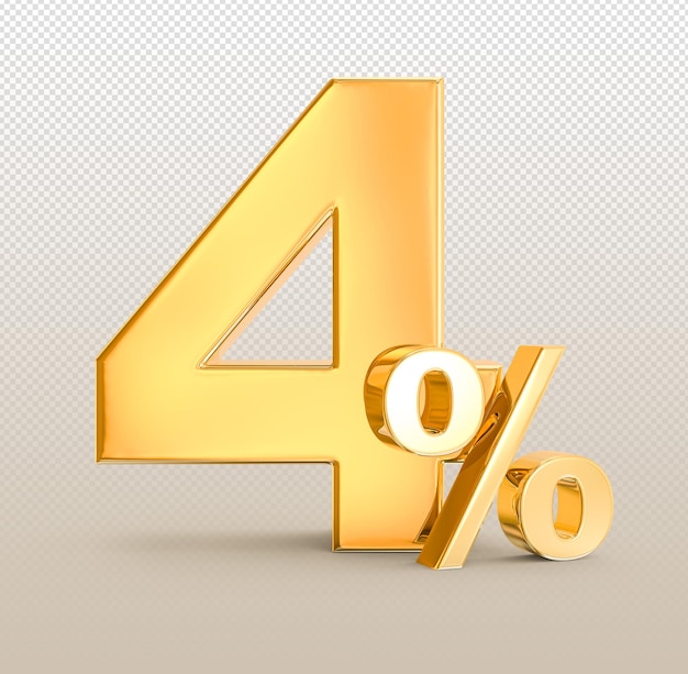 숫자 4% 3d