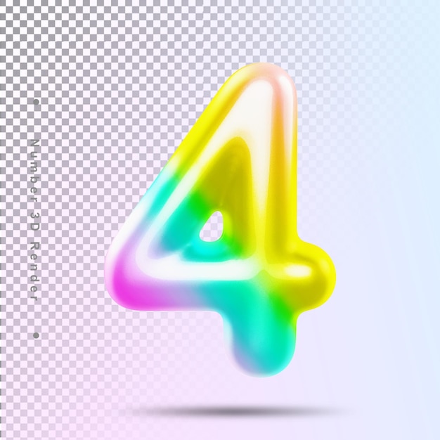 Number 4 pride 3d