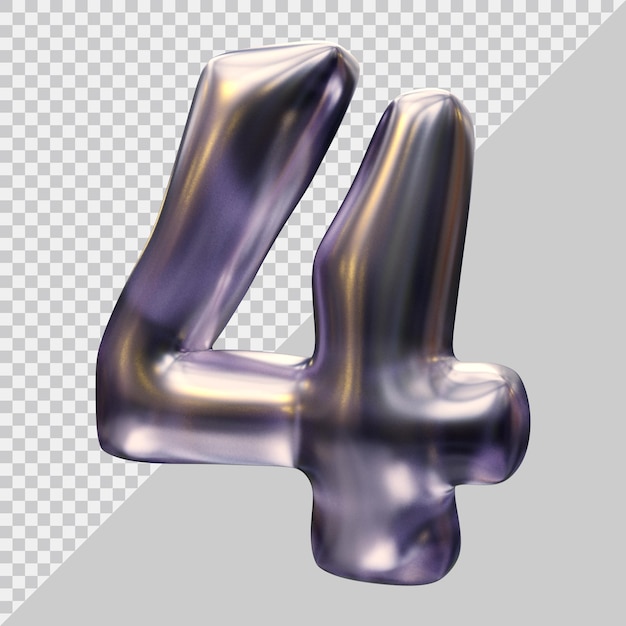 PSD numero 4 con stile moderno 3d