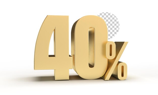 숫자 40% 3d