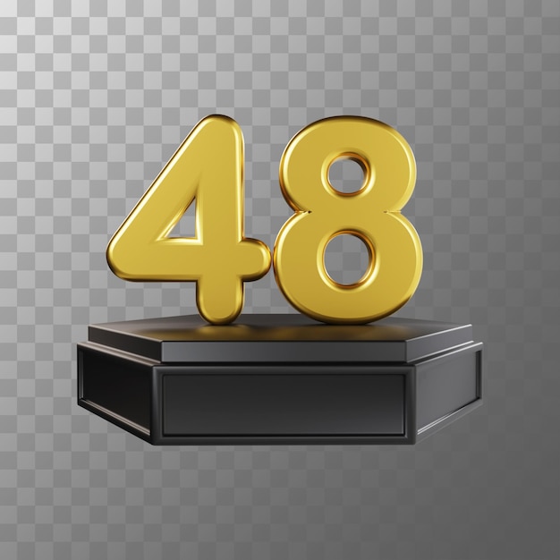 PSD numero 48 golden luxury 3d'illustrazione