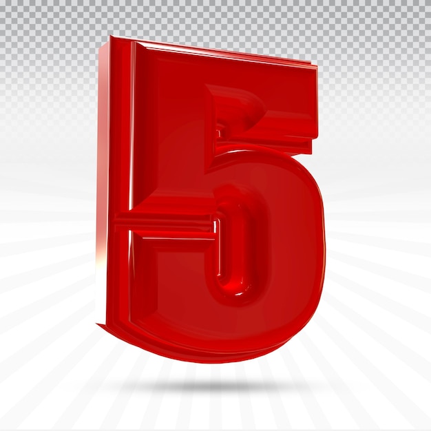 Коллекция 3D-рендеринга номер 5 с красным цветом