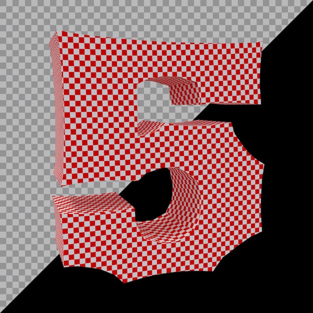 Numero 5 nel rendering 3d