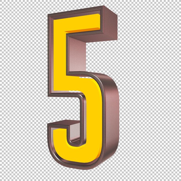 PSD rendering 3d numero 5