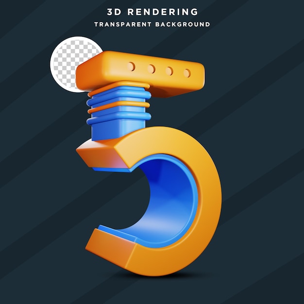 Numero 5 rendering 3d