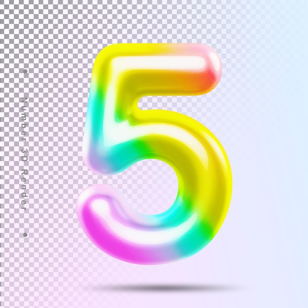 Number 5 pride 3d