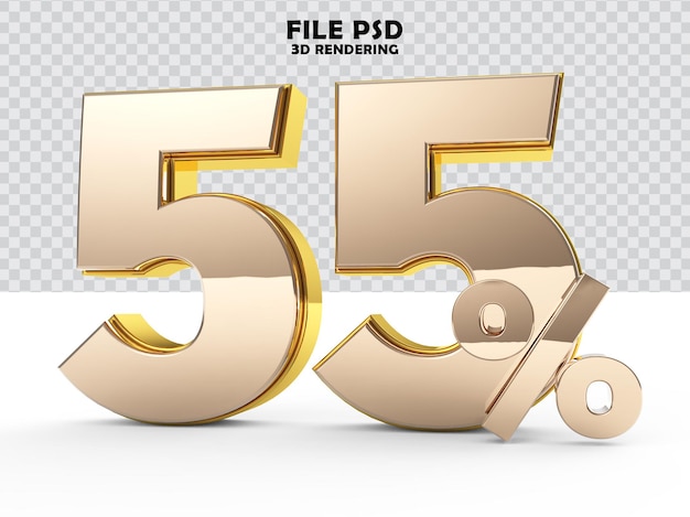 Номер 55 3d рендеринг золотой роскоши