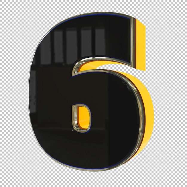 number 6 3d render