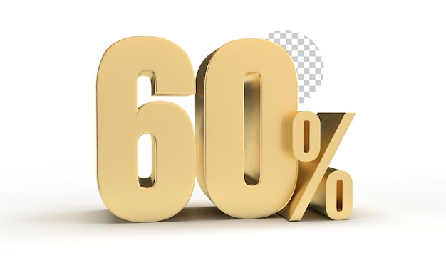 숫자 60% 3d