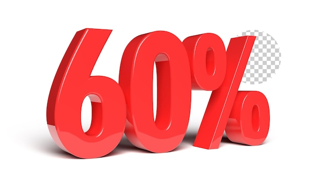 숫자 60% 3d