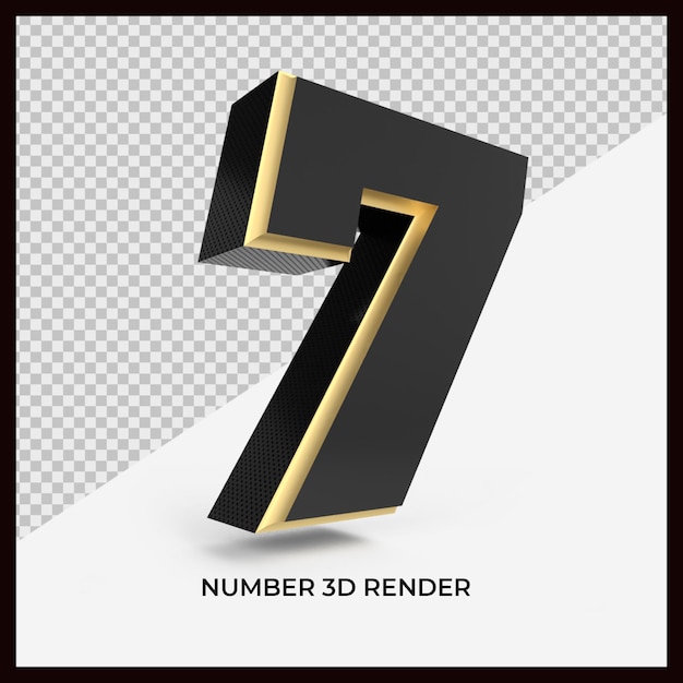 number 7 3D render