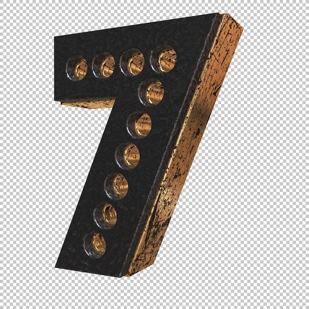 Number 7 3d render