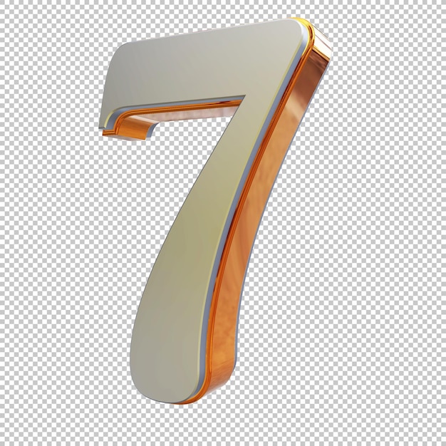 PSD rendering 3d numero 7