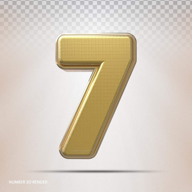 Numero 7 gold 3d render style