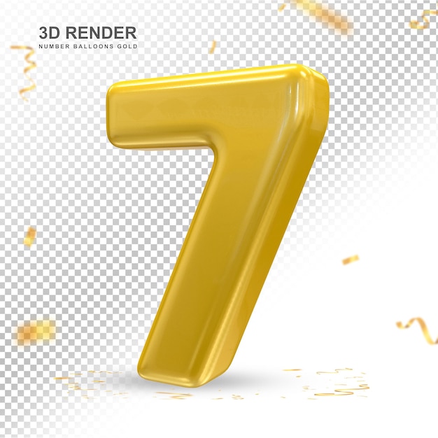 Numero 7 oro 3d