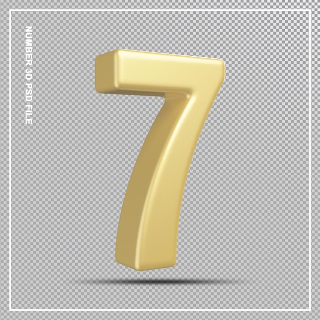 Number 7 gold 3d