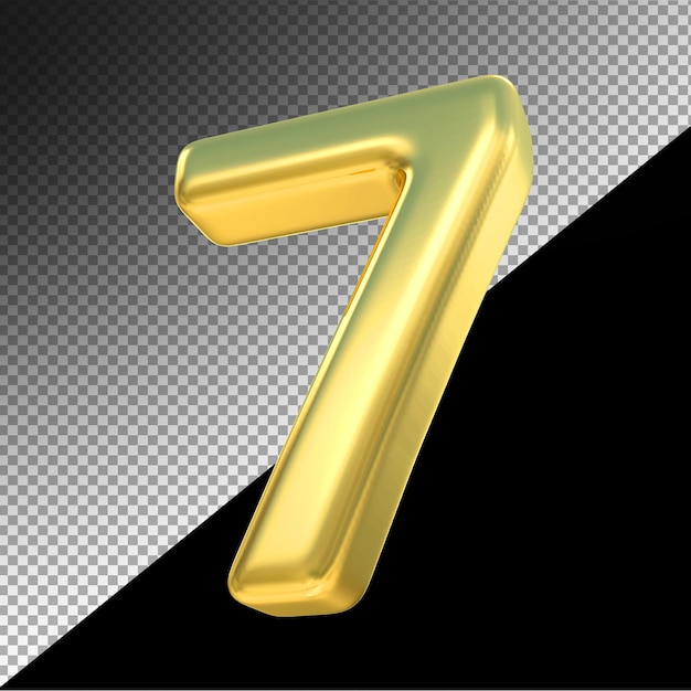 Number 7 gold luxury 3d