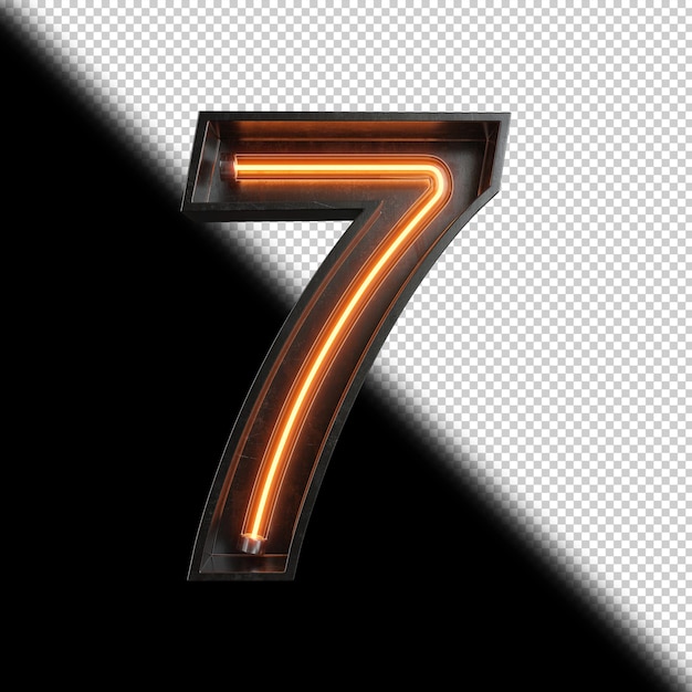 Numero 7 realizzato con luce al neon
