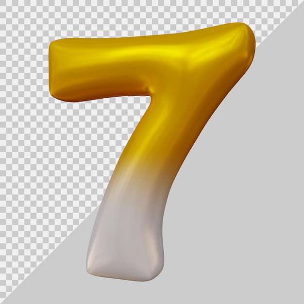 Number 7 with 3d modern style