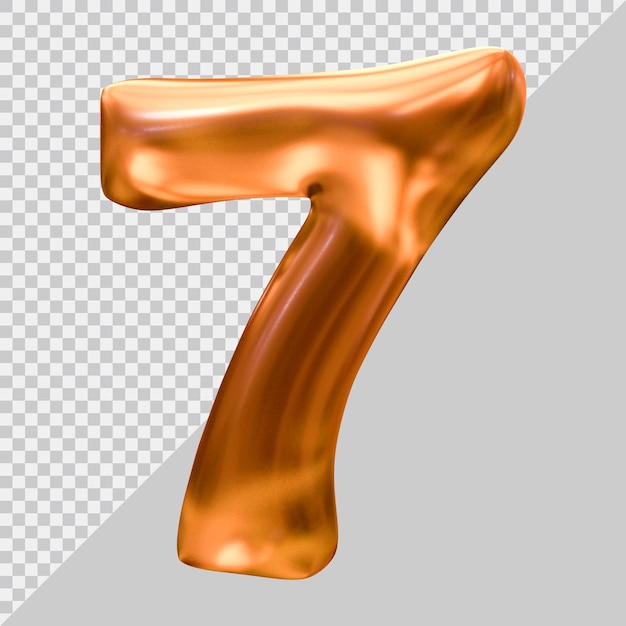 Number 7 with 3d modern style