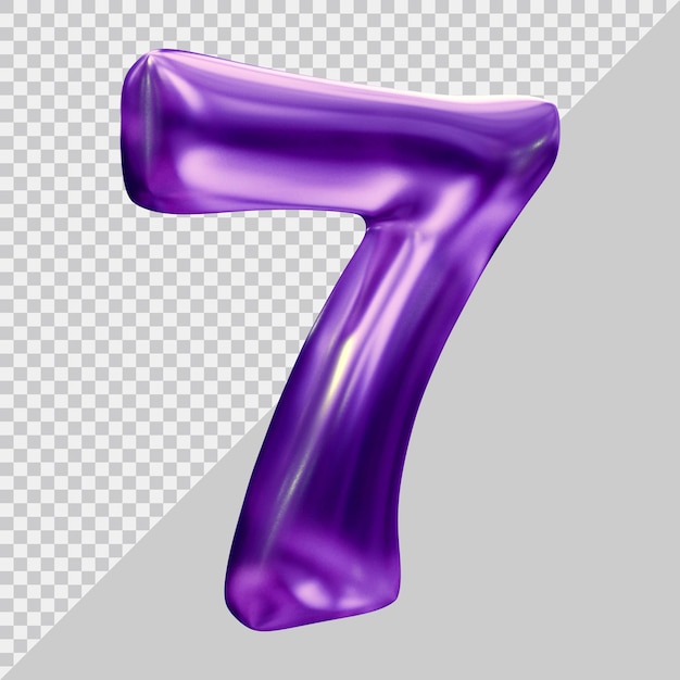 PSD number 7 with 3d modern style