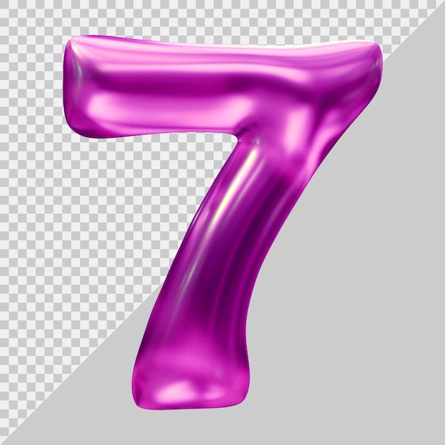 PSD number 7 with 3d modern style