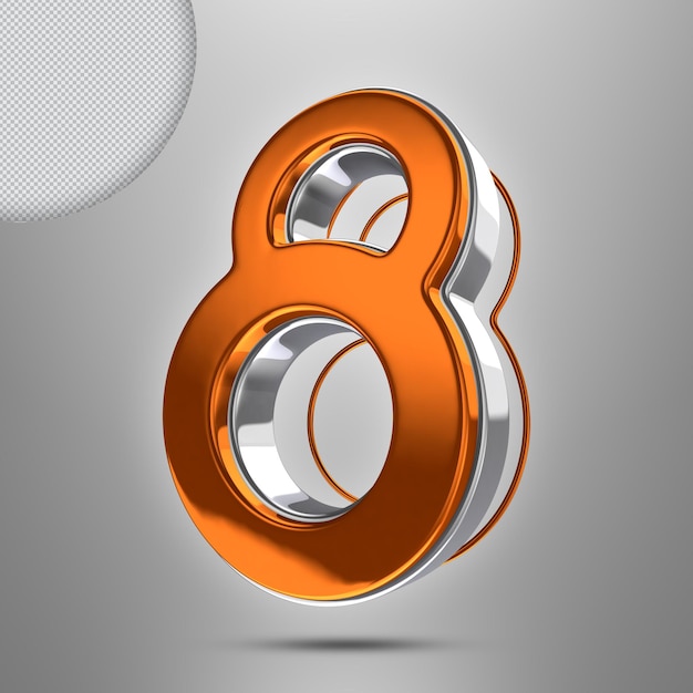 Numero 8 rendering 3d 8 marzo