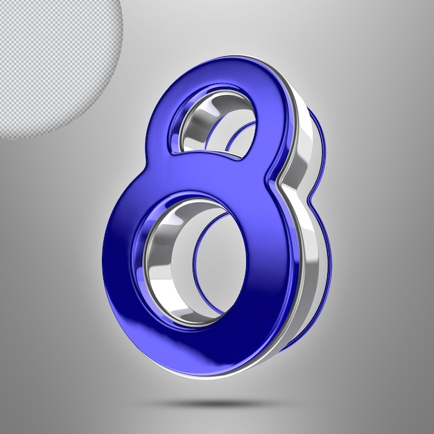 Numero 8 rendering 3d 8 marzo