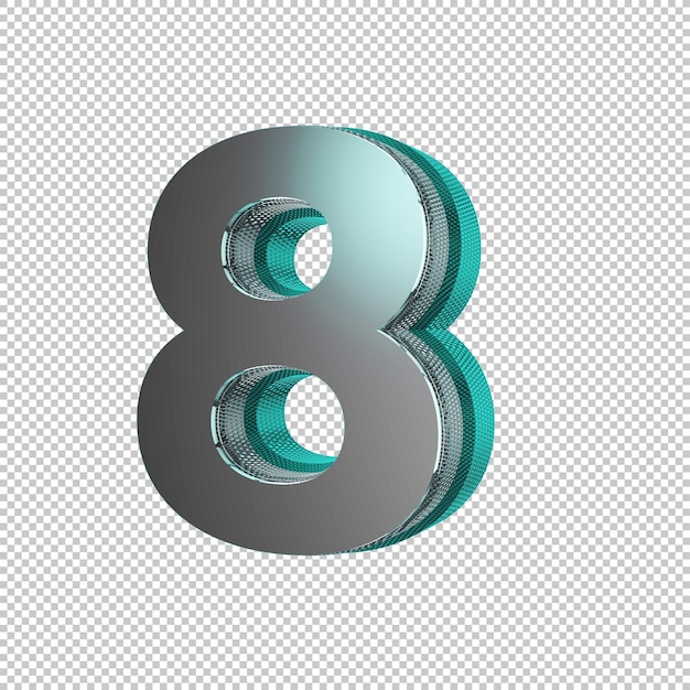 Number 8 3d render