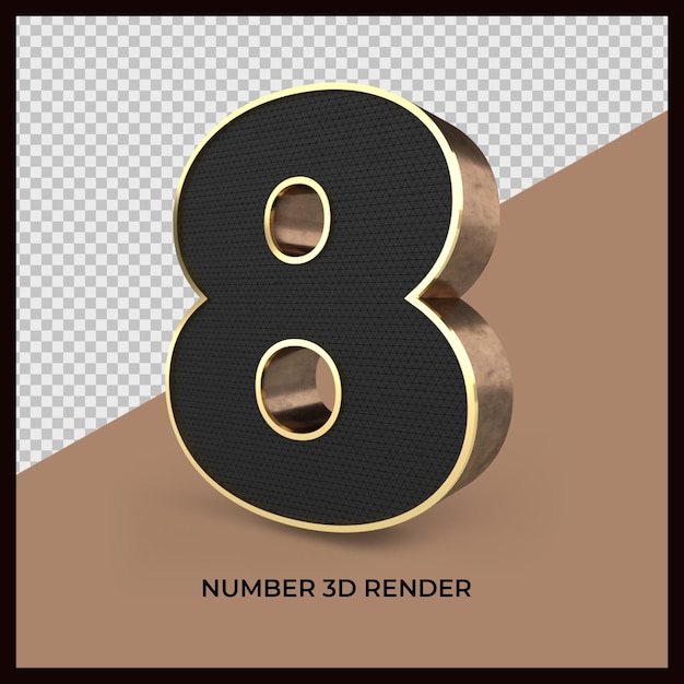 Number 8 3d render