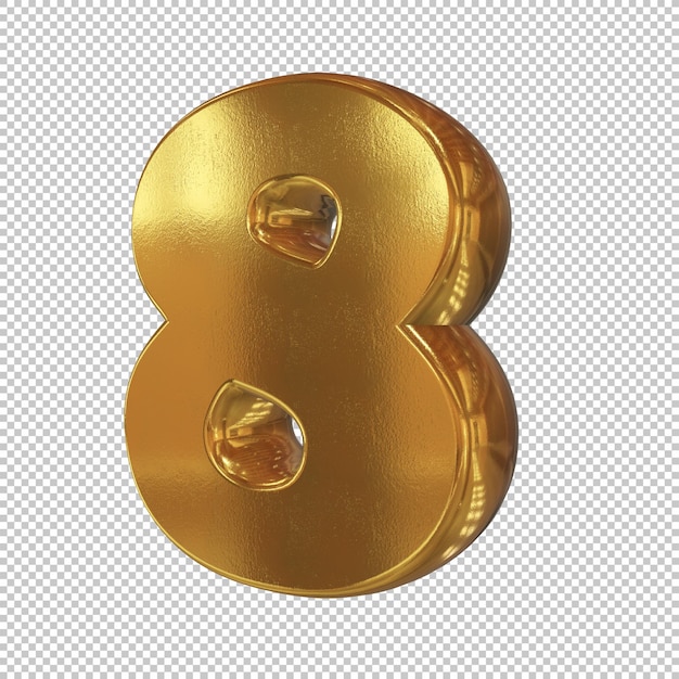 PSD rendering 3d numero 8