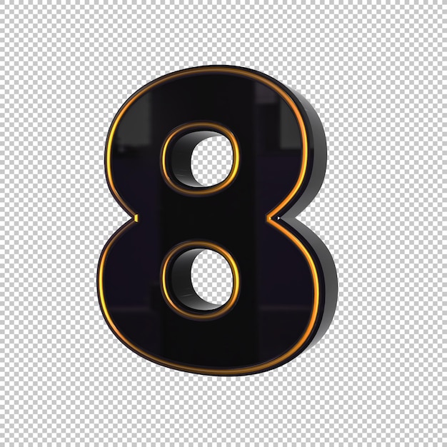 Number 8 3d render