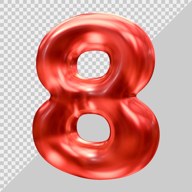 PSD numero 8 con stile moderno 3d