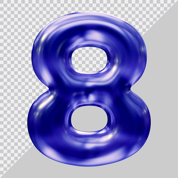 Number 8 with 3d modern style