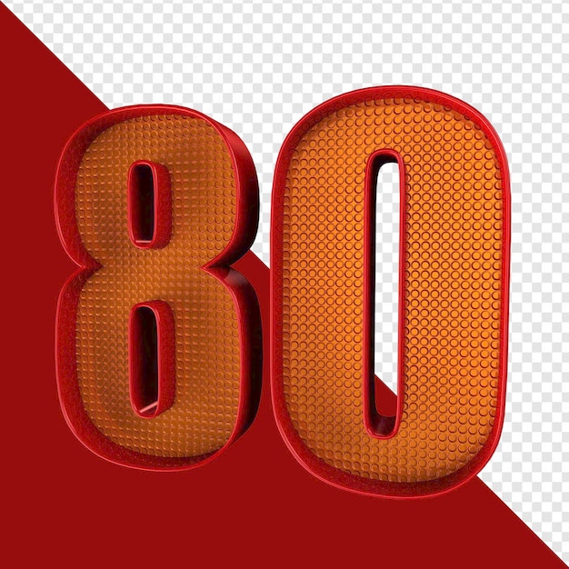 Number 80 red