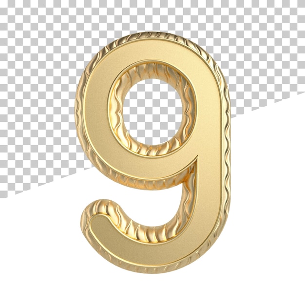 Number 9 3d gold luxury render