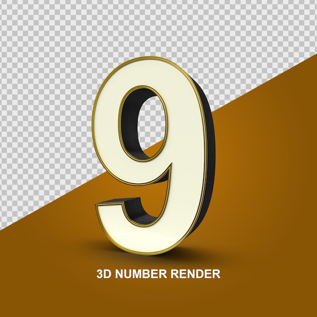 Number 9 3D render