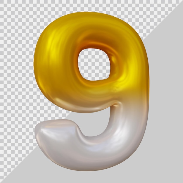 Number 9 with 3d modern style