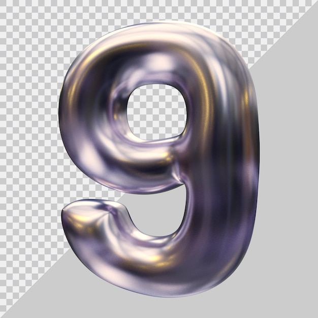 Number 9 with 3d modern style