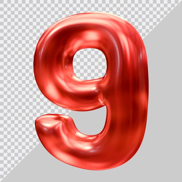 Number 9 with 3d modern style